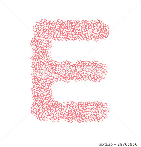 The letter E, in the alphabet Heart flower bush 28765956
