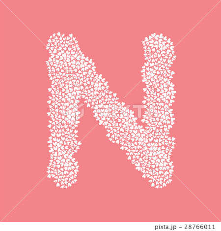 The letter N, in the alphabet Heart flower bush 28766011