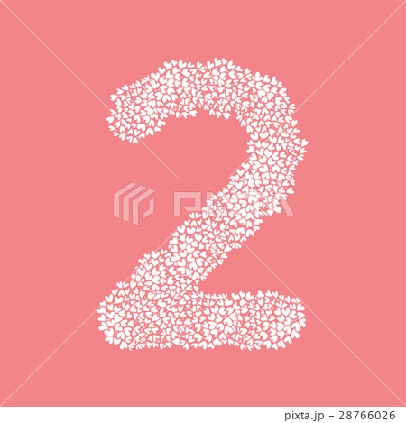 The letter number two or 2, in the alphabet Heart 28766026