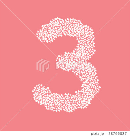 The letter number three or 3, in the alphabet 28766027