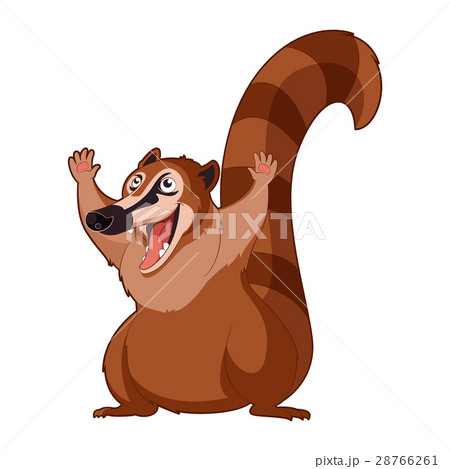 Cartoon smiling Coati 28766261