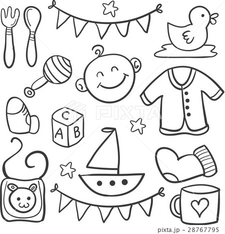 Vector illustration of baby doodles 28767795