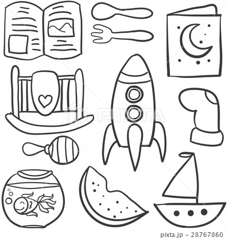 Doodle of baby collection element 28767860