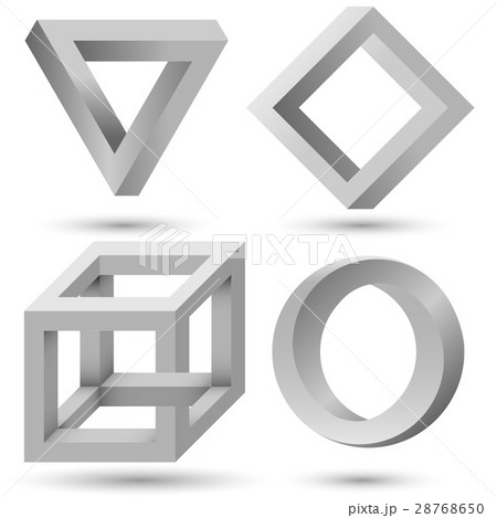 Shaded impossible geometric object set Shaded impossible geometric object set 28768650