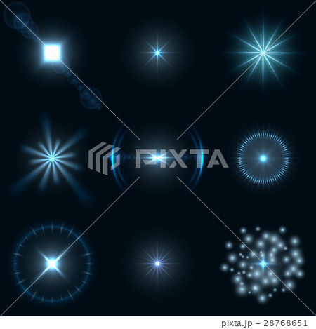 Lights lens flare vector set. 28768651