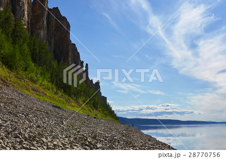 Shore of Lena river near national park in Yakutia 28770756
