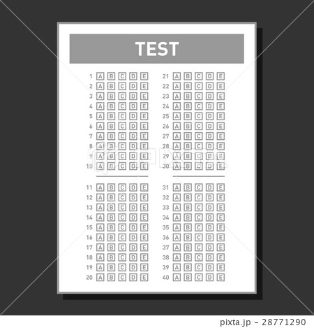 Multiple Choice Blank nswer Sheet. Vector Multiple Choice Blank nswer Sheet. Vector 28771290