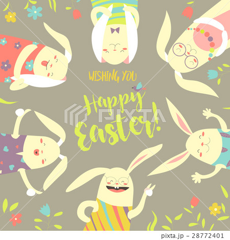 Funny bunnies celebrating Easter 28772401