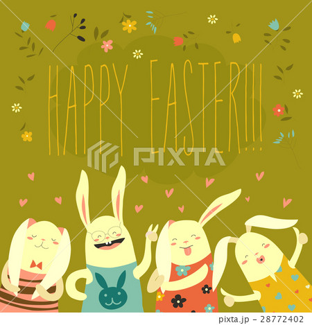 Funny bunnies celebrating Easter Funny bunnies celebrating Easter 28772402