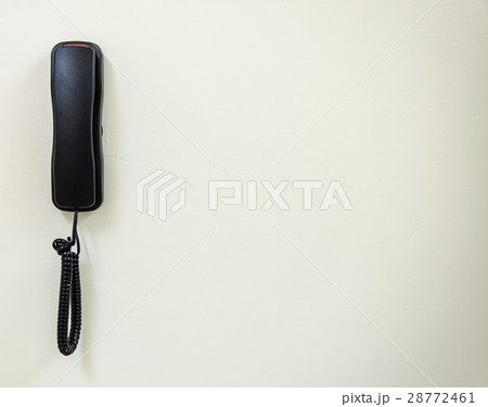 Retro style black press-button telephone. 28772461