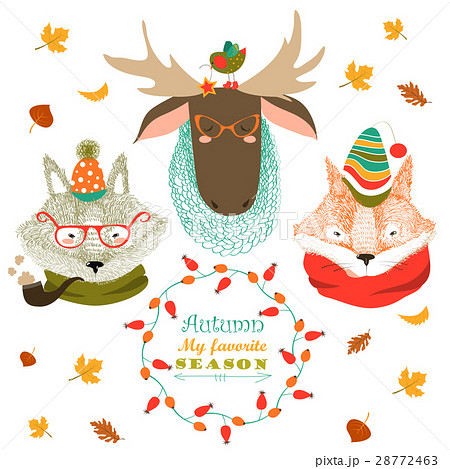 Set of cute animals faces 28772463