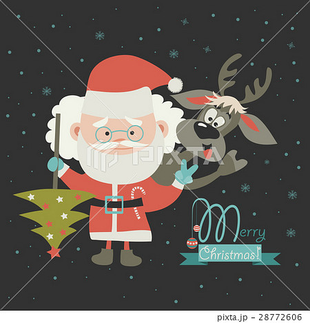 Funny Santa Claus with reindeer 28772606