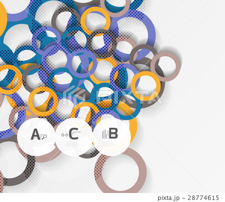 Color rings with shadows on gray abstract 28774615