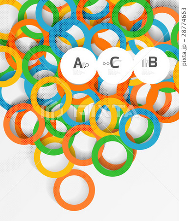 Color rings with shadows on gray abstract 28774663
