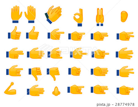Set of Hands Emojis and Icons. Symbols and Signs 28774978