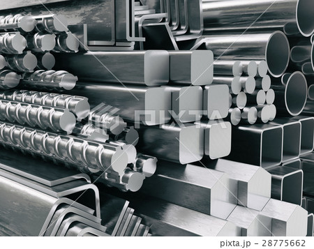 Metal profiles. Different stainless steel products 28775662