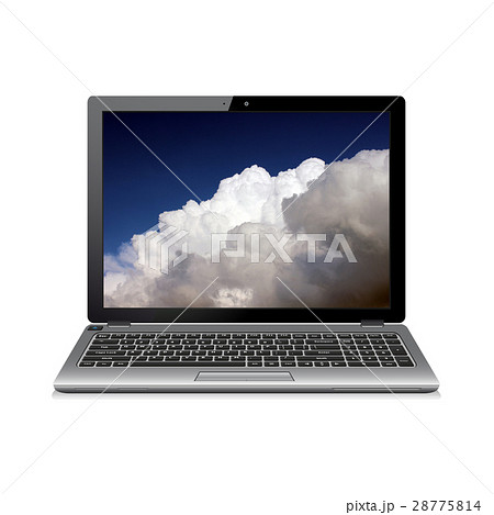 Laptop computer with clouds on screen Laptop computer with clouds on screen 28775814