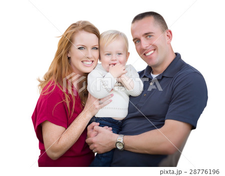 Young Military Parents and Child On White 28776196
