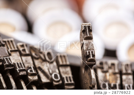 Retro writing machine type bars closeup 28776922