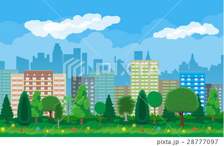 Modern City View. Cityscape and park 28777097