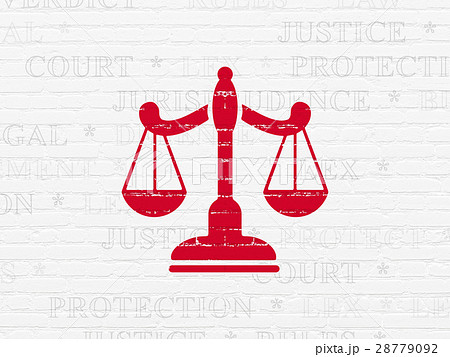 Law concept: Scales on wall background 28779092