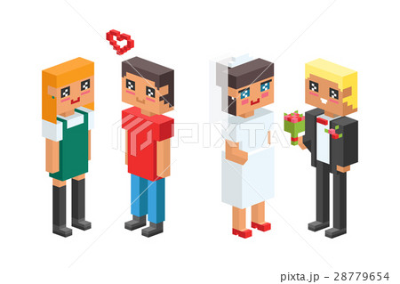 3d isometric family couple children kids people 28779654