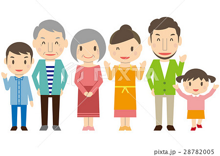 かわいい3世代家族 その2 笑顔のイラスト素材