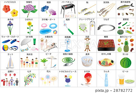 夏の風物詩シンプル枠名称 28782772