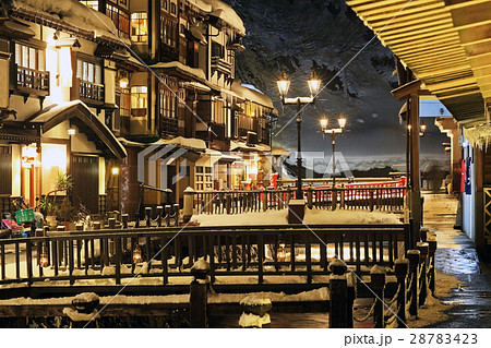 銀山温泉 冬の夜景 銀山温泉 冬の夜景 28783423