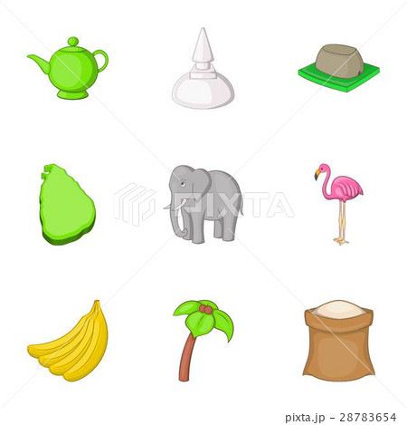 Sri Lanka icons set, cartoon style 28783654