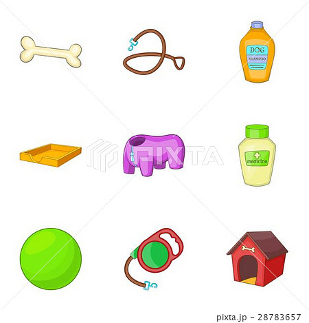 Veterinary and grooming icons set, cartoon style 28783657