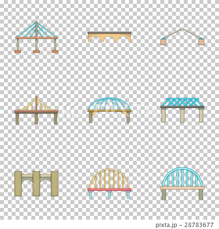 Bridge icons set, cartoon style 28783677