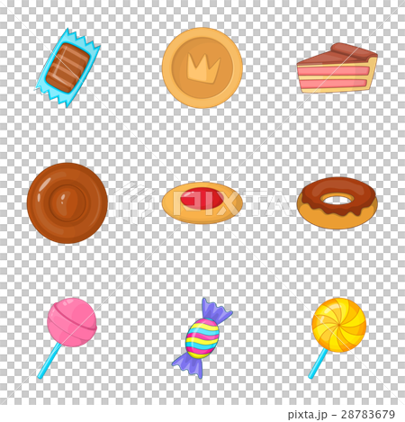 Confectionery and desserts icons set cartoon style Confectionery and desserts icons set cartoon style 28783679