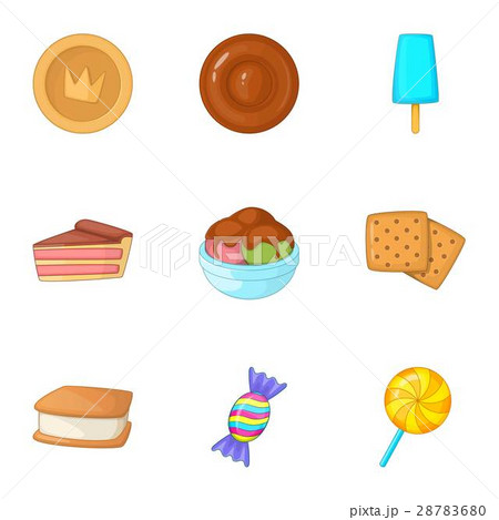 Sweets icons set, cartoon style 28783680