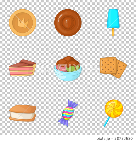Sweets icons set, cartoon style 28783680