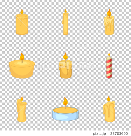 Candles icons set, cartoon style 28783690