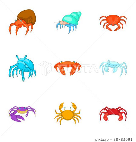 Marine life icons set, cartoon style Marine life icons set, cartoon style 28783691