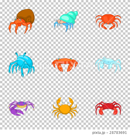 Marine life icons set, cartoon style 28783691