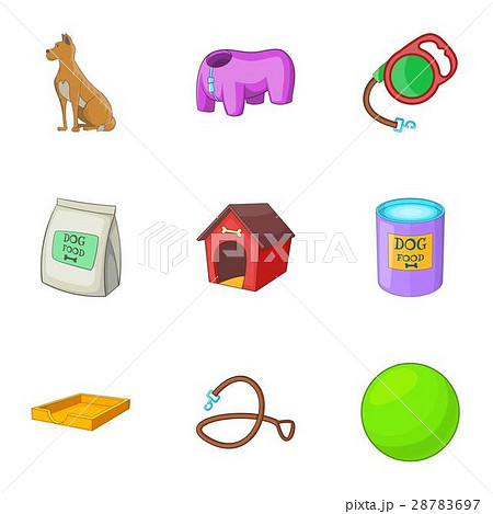 Dog care icons set, cartoon style Dog care icons set, cartoon style 28783697