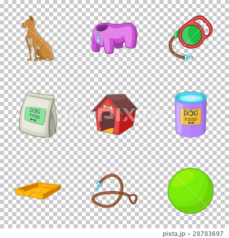 Dog care icons set, cartoon style Dog care icons set, cartoon style 28783697