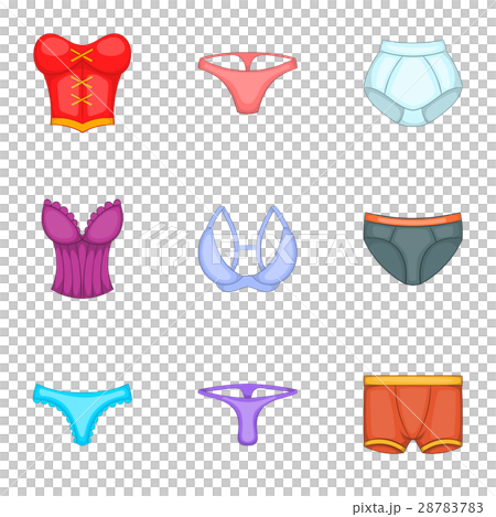 Underwear Clothes Icons Set Cartoon Style Stock Illustration 28783783 Pixta Child cartoon poster, cartoon children, cartoon character, text, people png. underwear clothes icons set cartoon