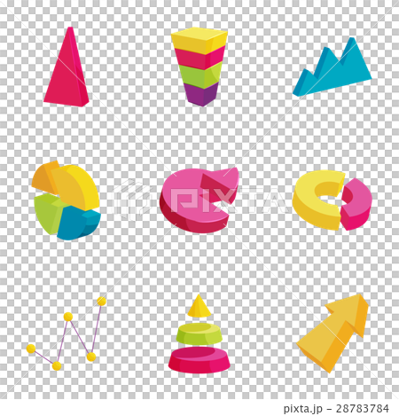 Business diagram icons set, cartoon style Business diagram icons set, cartoon style 28783784