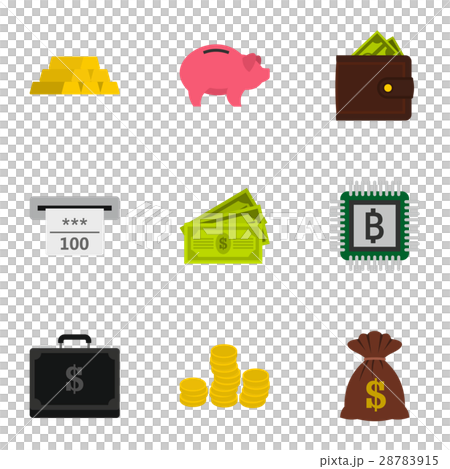 Cash icons set, flat style - Stock Illustration [28783915] - PIXTA