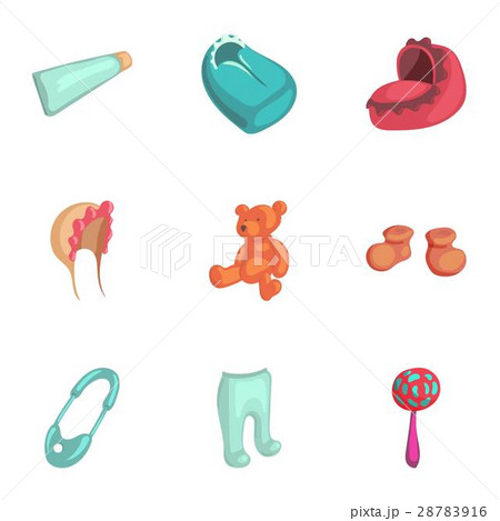 Newborn care icons set, cartoon style Newborn care icons set, cartoon style 28783916