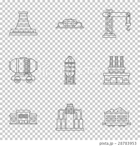 Fuel icons set, outline style Fuel icons set, outline style 28783953