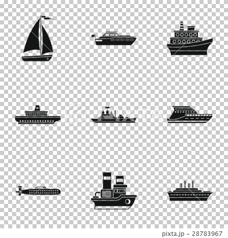 Maritime transport icons set, simple style Maritime transport icons set, simple style 28783967