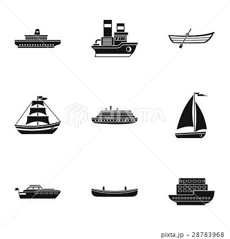 Ocean transport icons set, simple style 28783968