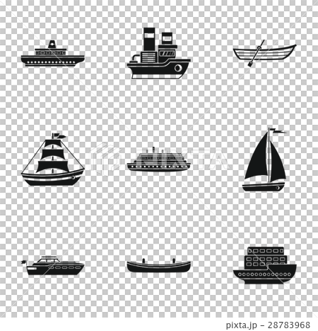 Ocean transport icons set, simple style 28783968