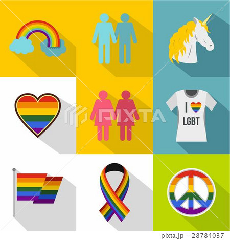 LGBT icons set, flat style LGBT icons set, flat style 28784037