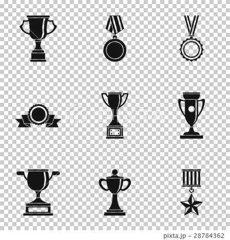 Rewarding icons set, simple style 28784362